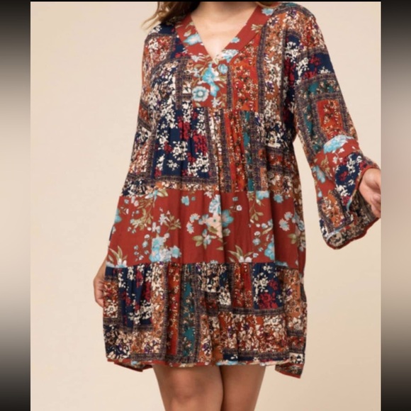 Entro Patchwork Dress - Picture 1 of 4